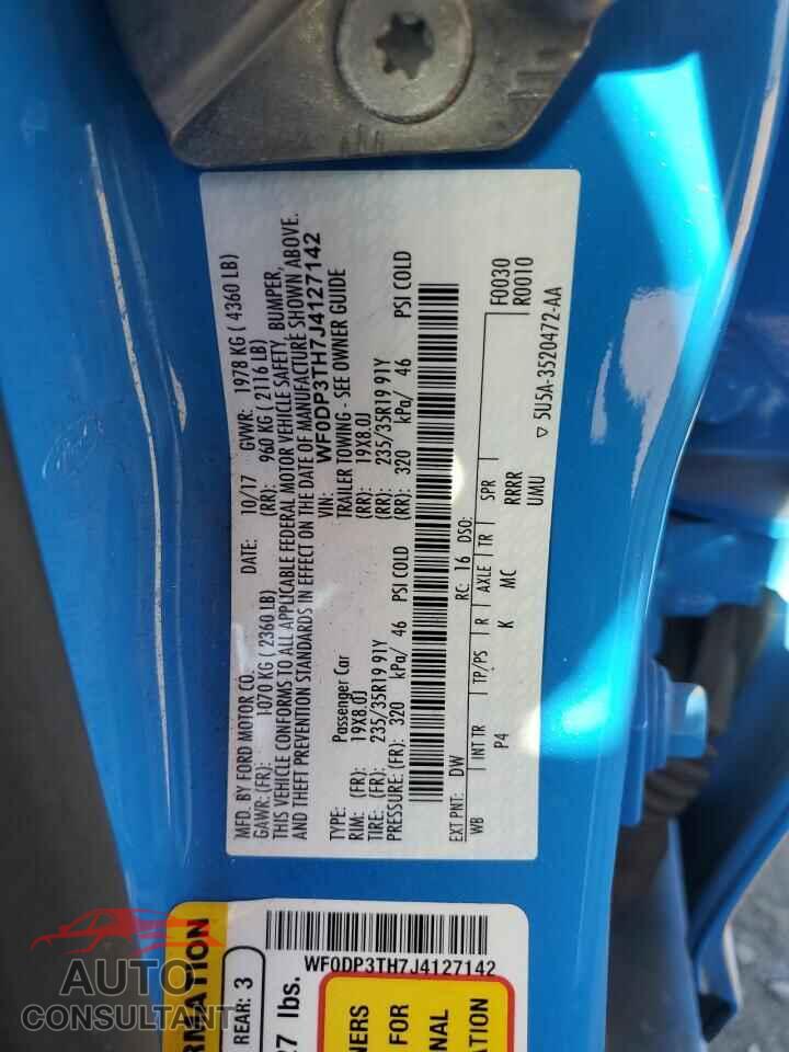 FORD FOCUS 2018 - WF0DP3TH7J4127142