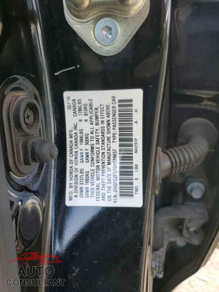 HONDA CIVIC 2016 - 2HGFC2F57GH539657