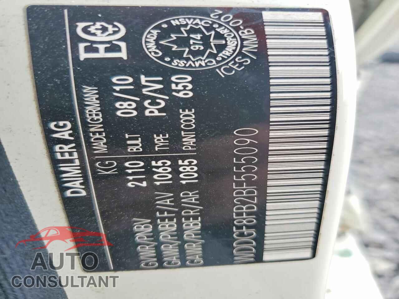 MERCEDES-BENZ C-CLASS 2011 - WDDGF8FB2BF555090