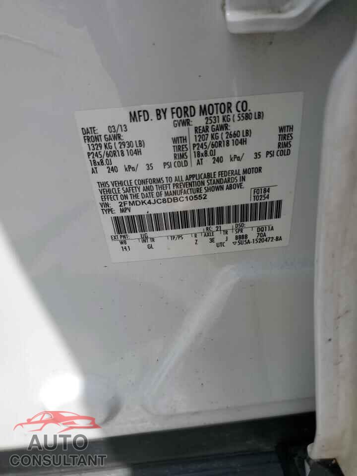FORD EDGE 2013 - 2FMDK4JC8DBC10552