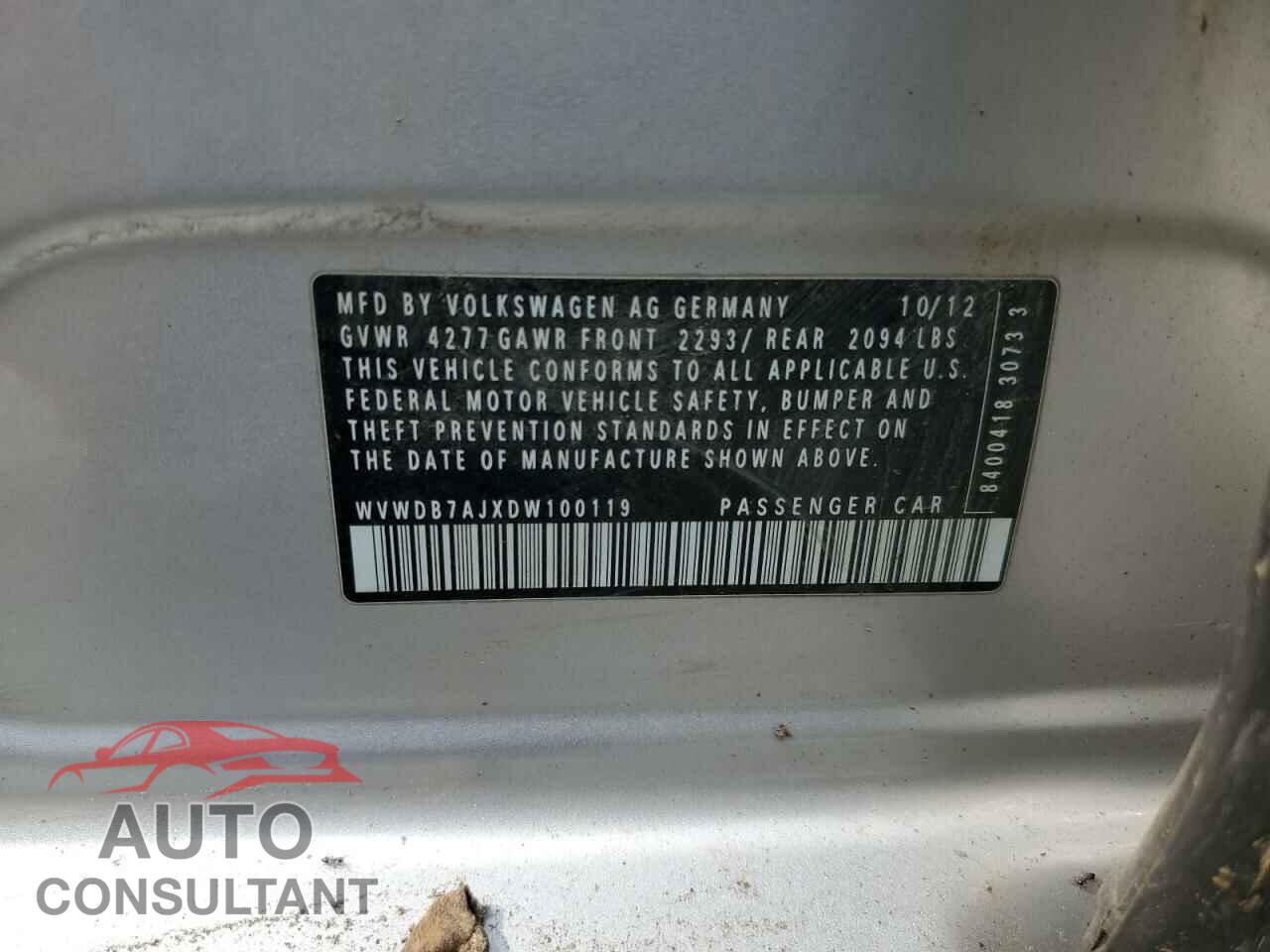VOLKSWAGEN GOLF 2013 - WVWDB7AJXDW100119