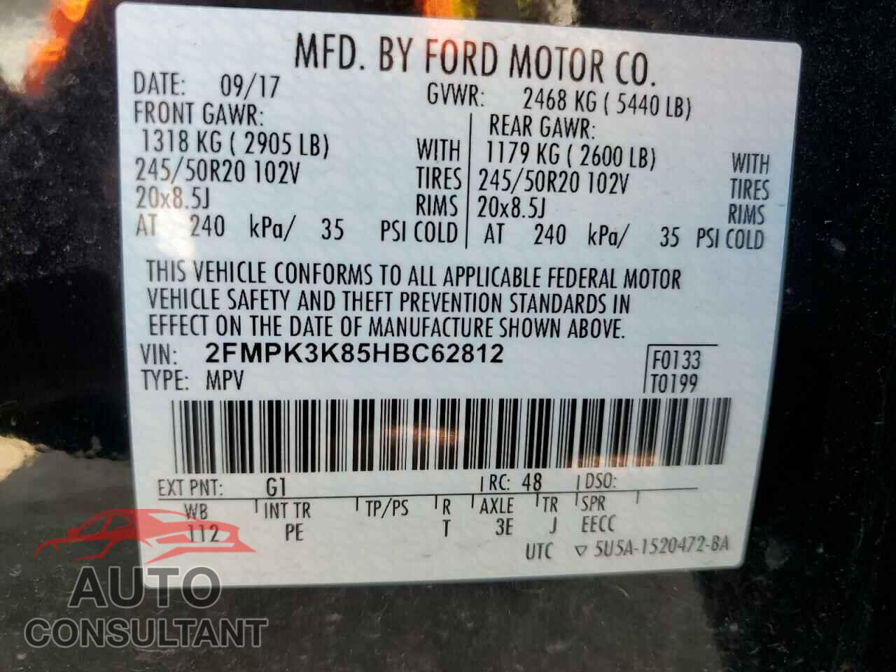 FORD EDGE 2017 - 2FMPK3K85HBC62812