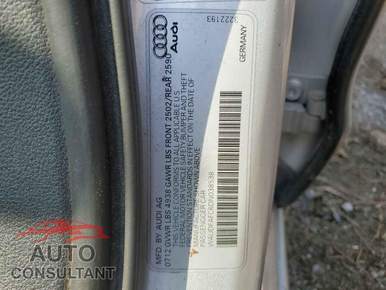 AUDI A6 2013 - WAUDFAFC6DN038538