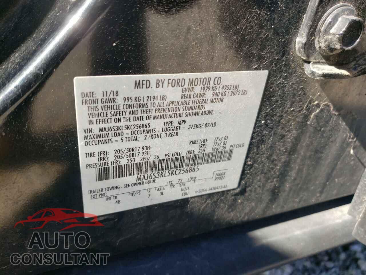 FORD ECOSPORT 2019 - MAJ6S3KL5KC256865