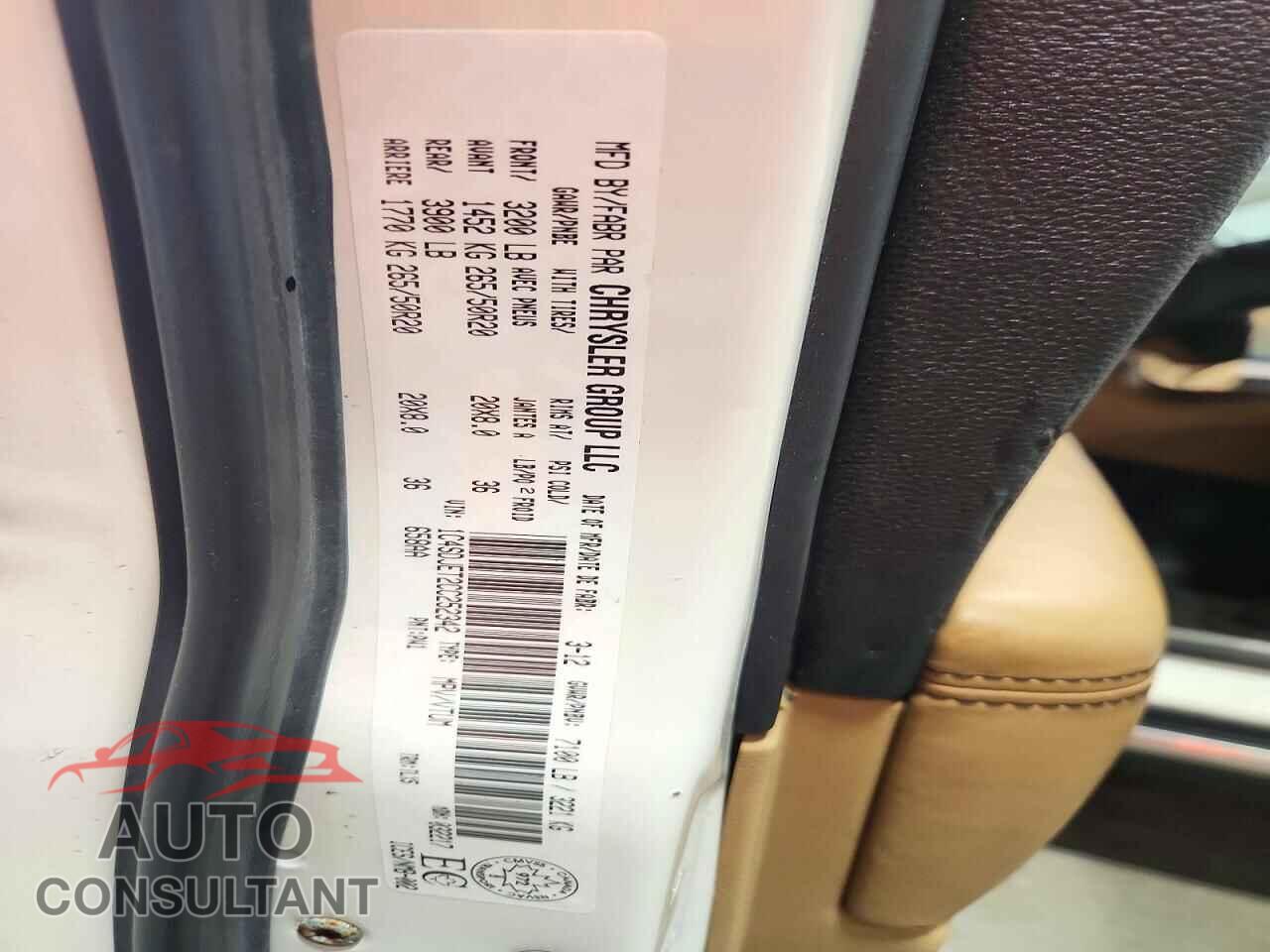 DODGE DURANGO 2012 - 1C4SDJET2CC252342
