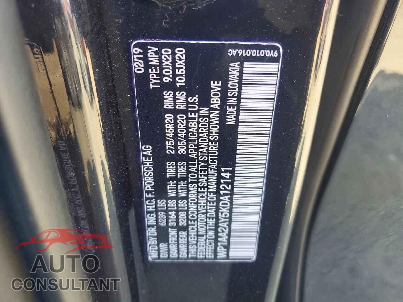 PORSCHE CAYENNE 2019 - WP1AA2AY5KDA12141