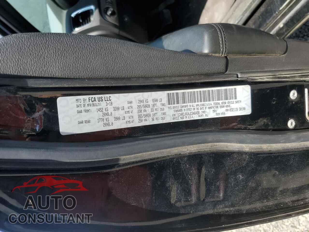 DODGE DURANGO 2018 - 1C4RDJAG4JC346436