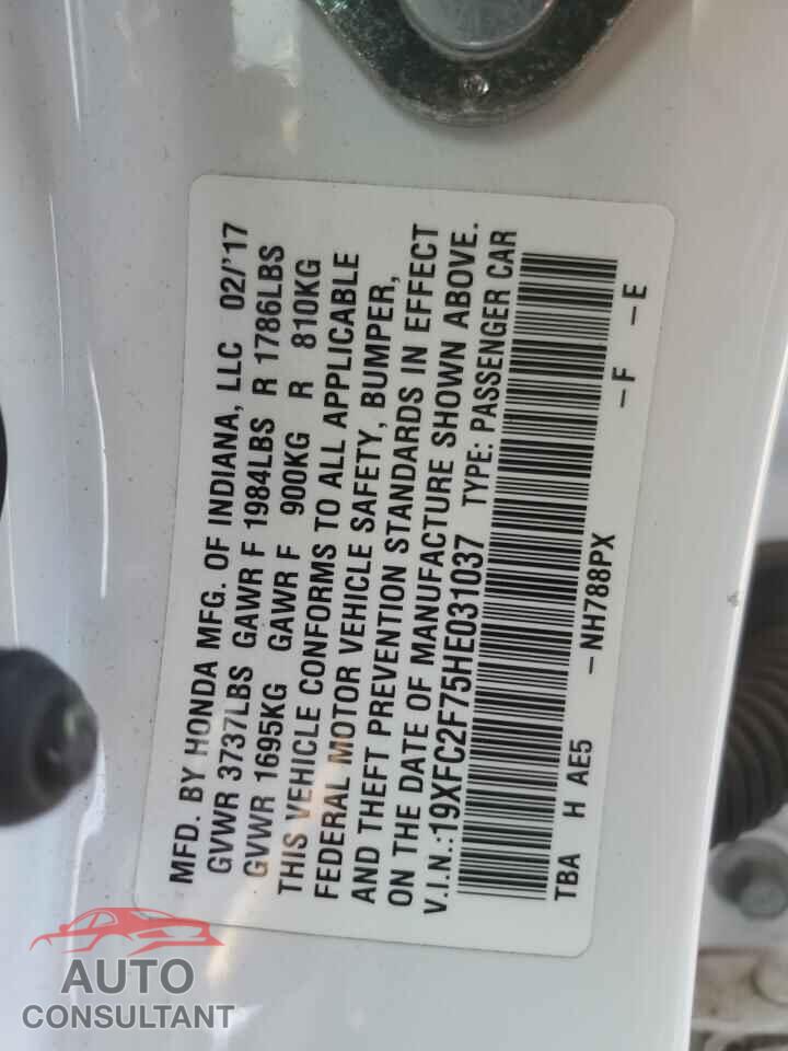 HONDA CIVIC 2017 - 19XFC2F75HE031037