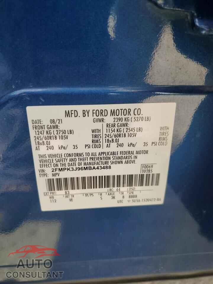 FORD EDGE 2021 - 2FMPK3J96MBA43488
