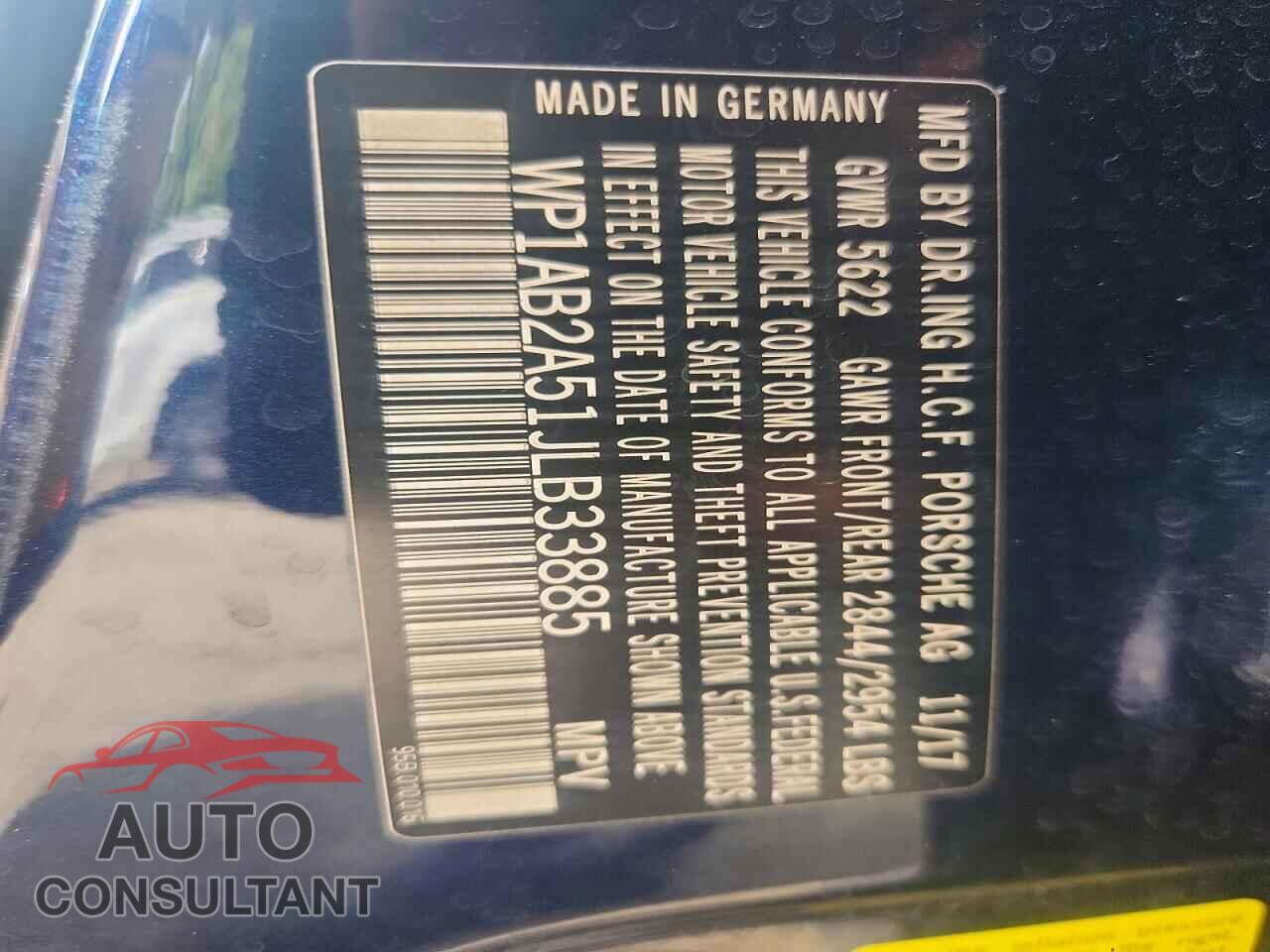 PORSCHE MACAN 2018 - WP1AB2A51JLB33885