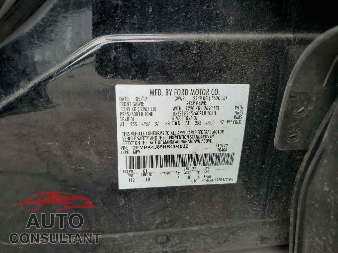 FORD EDGE 2017 - 2FMPK4J88HBC04832