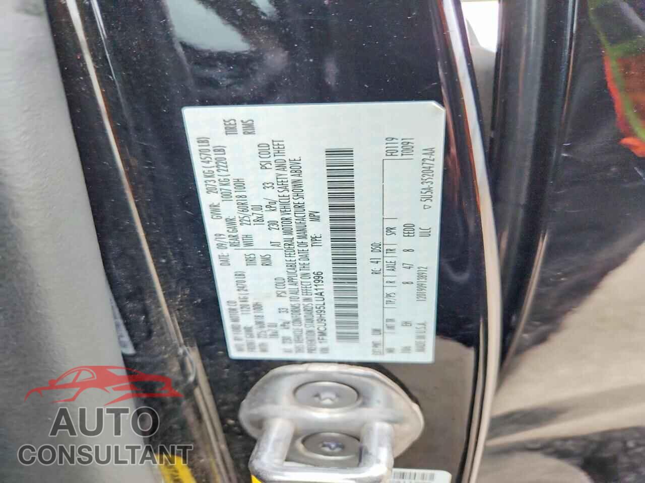 FORD ESCAPE 2020 - 1FMCU9H95LUA11996