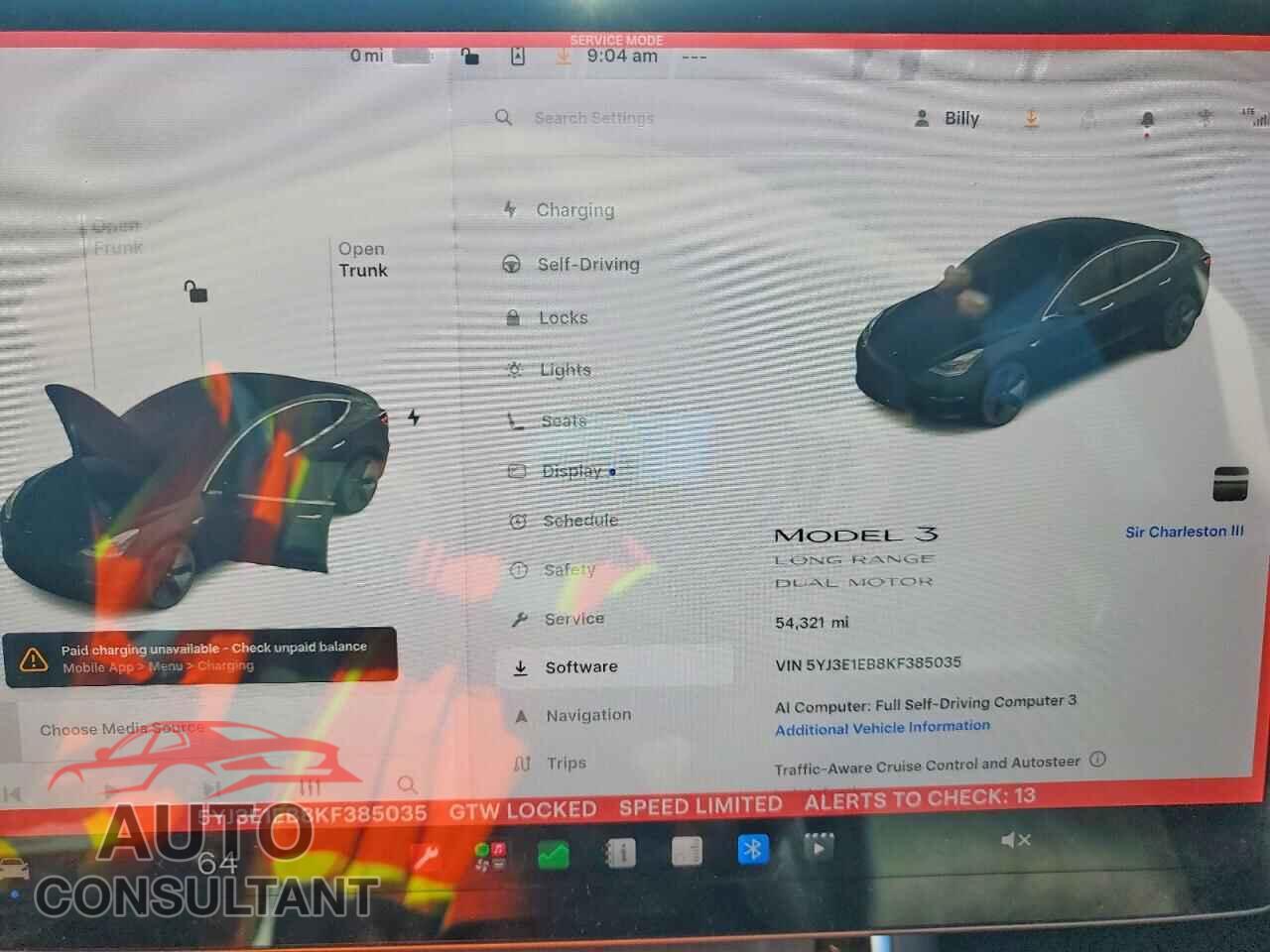 TESLA MODEL 3 2019 - 5YJ3E1EB8KF385035