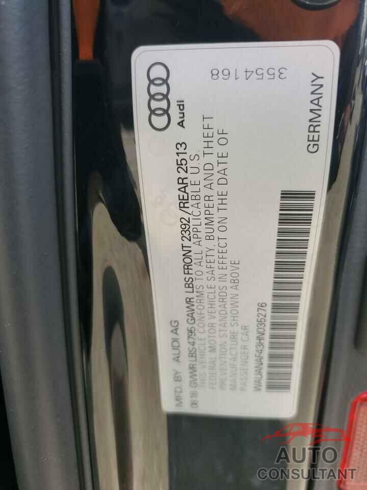 AUDI A4 2017 - WAUANAF43HN035276