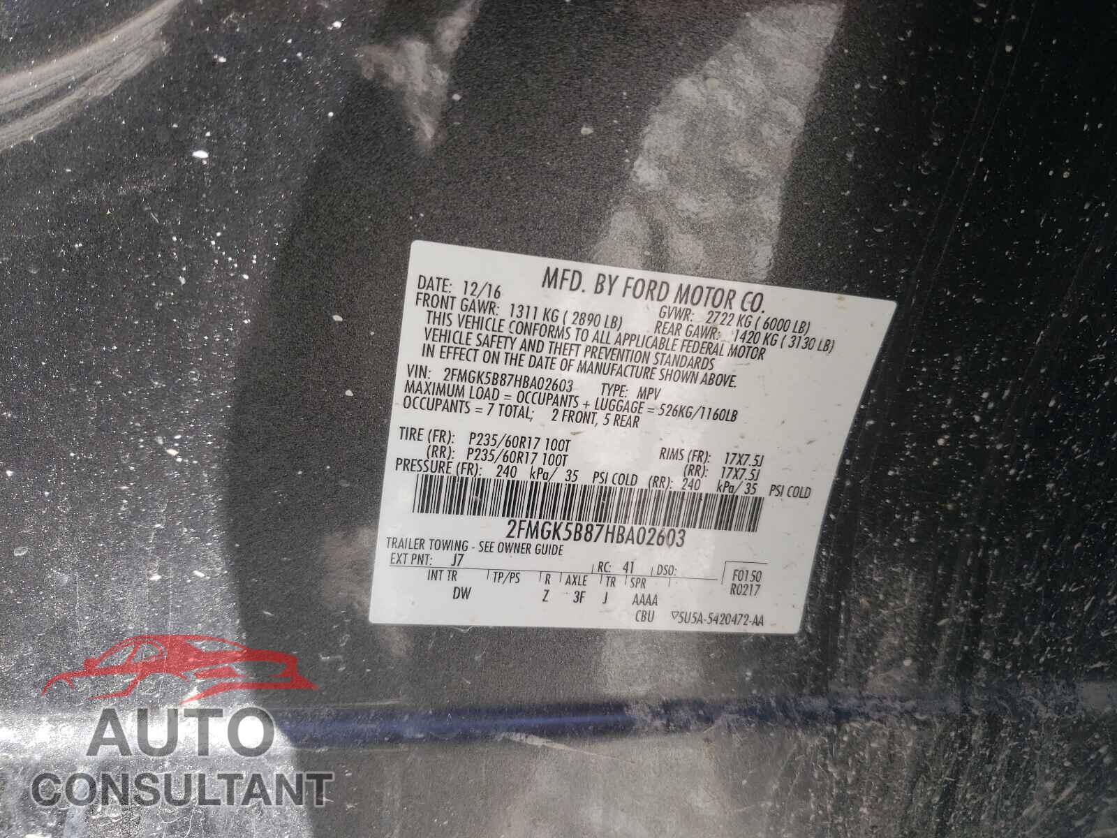 FORD FLEX 2017 - 2FMGK5B87HBA02603