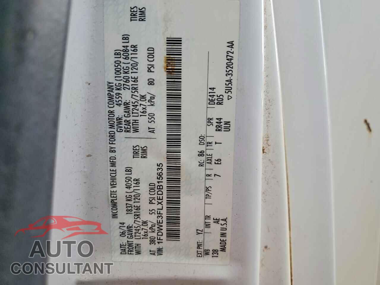 FORD ECONOLINE 2014 - 1FDWE3FLXEDB15635