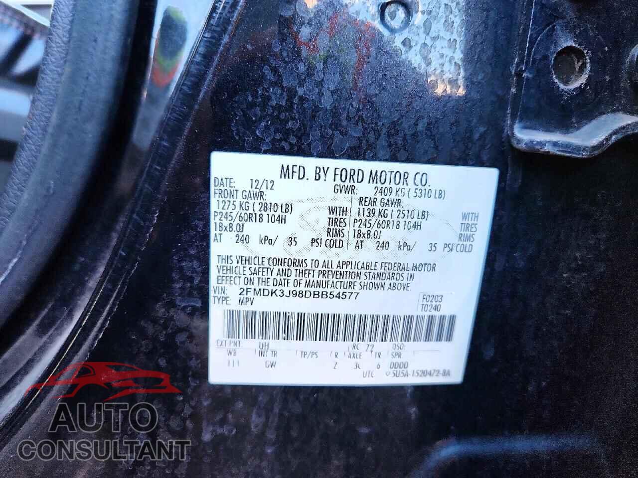 FORD EDGE 2013 - 2FMDK3J98DBB54577
