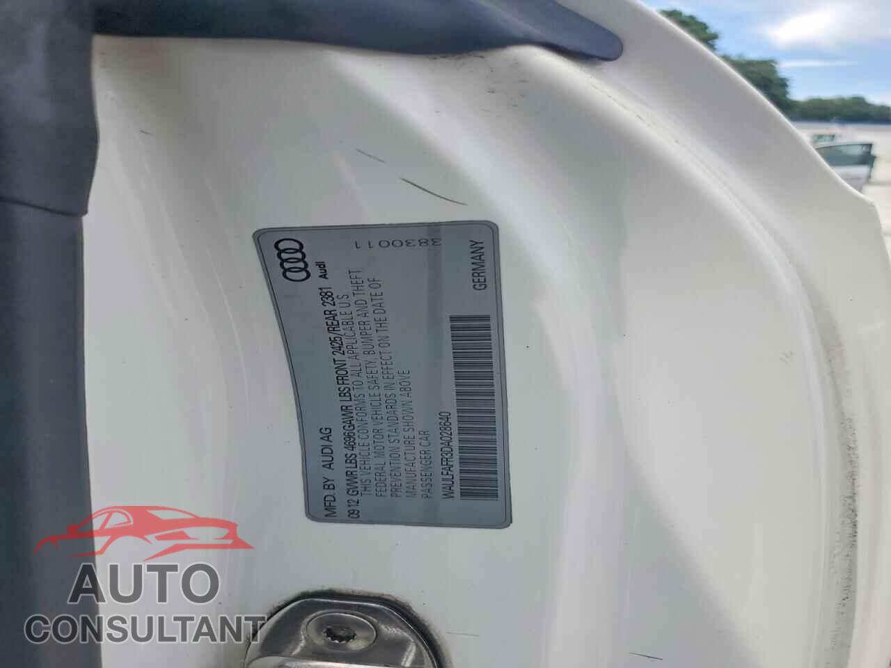 AUDI A5 2013 - WAULFAFR3DA028640