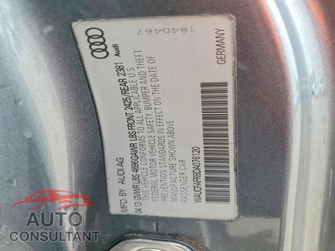AUDI A5 2013 - WAUCFAFR8DA076120