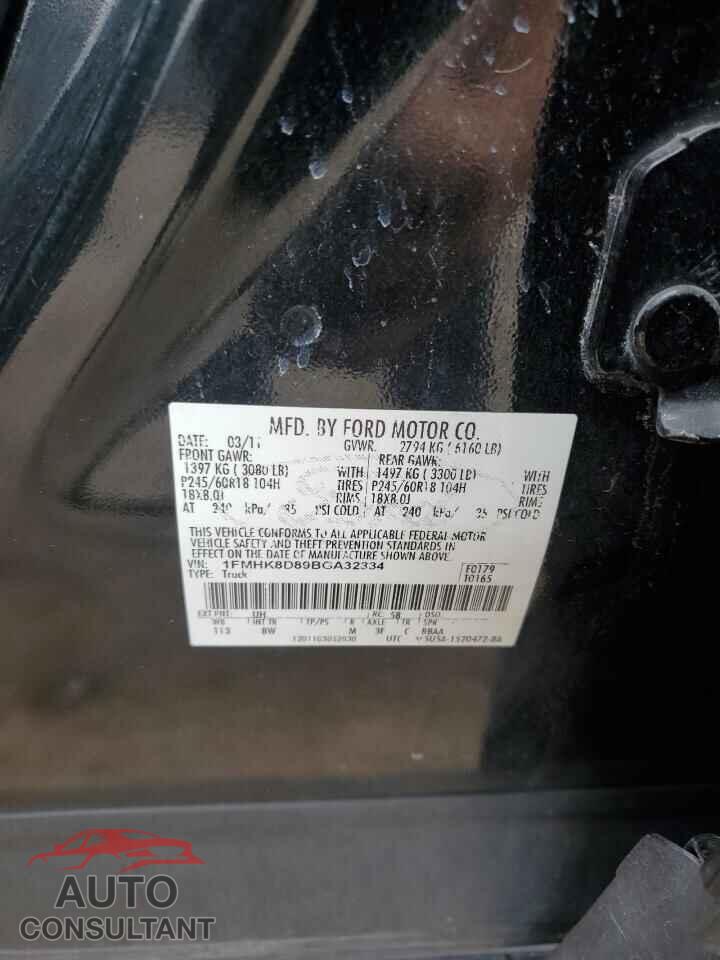 FORD EXPLORER 2011 - 1FMHK8D89BGA32334
