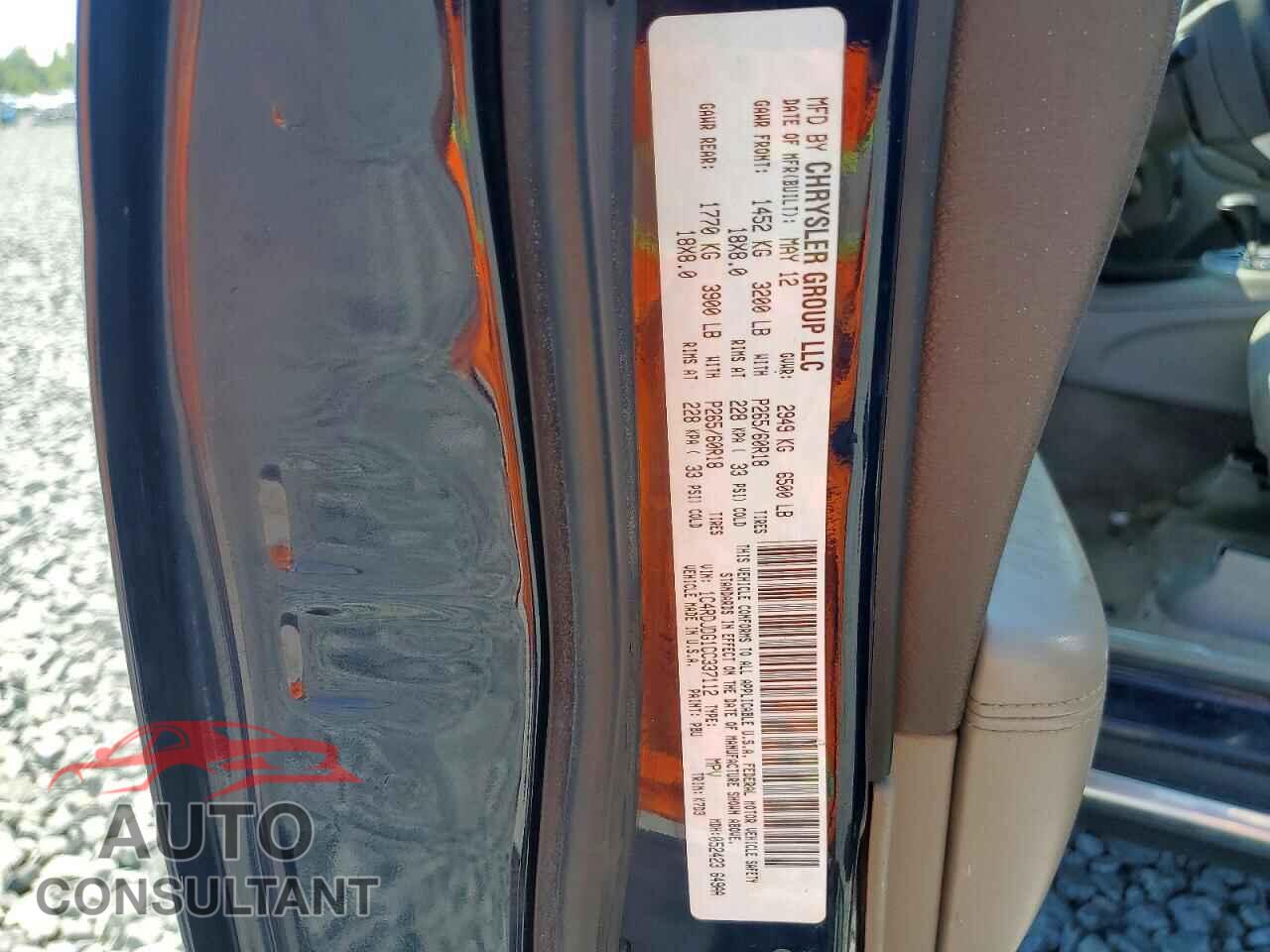 DODGE DURANGO 2012 - 1C4RDJDG1CC337112