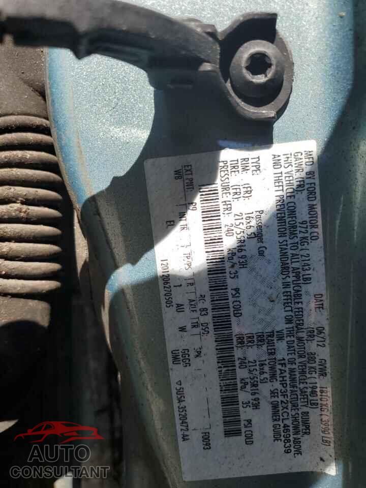 FORD FOCUS 2012 - 1FAHP3F2XCL469839