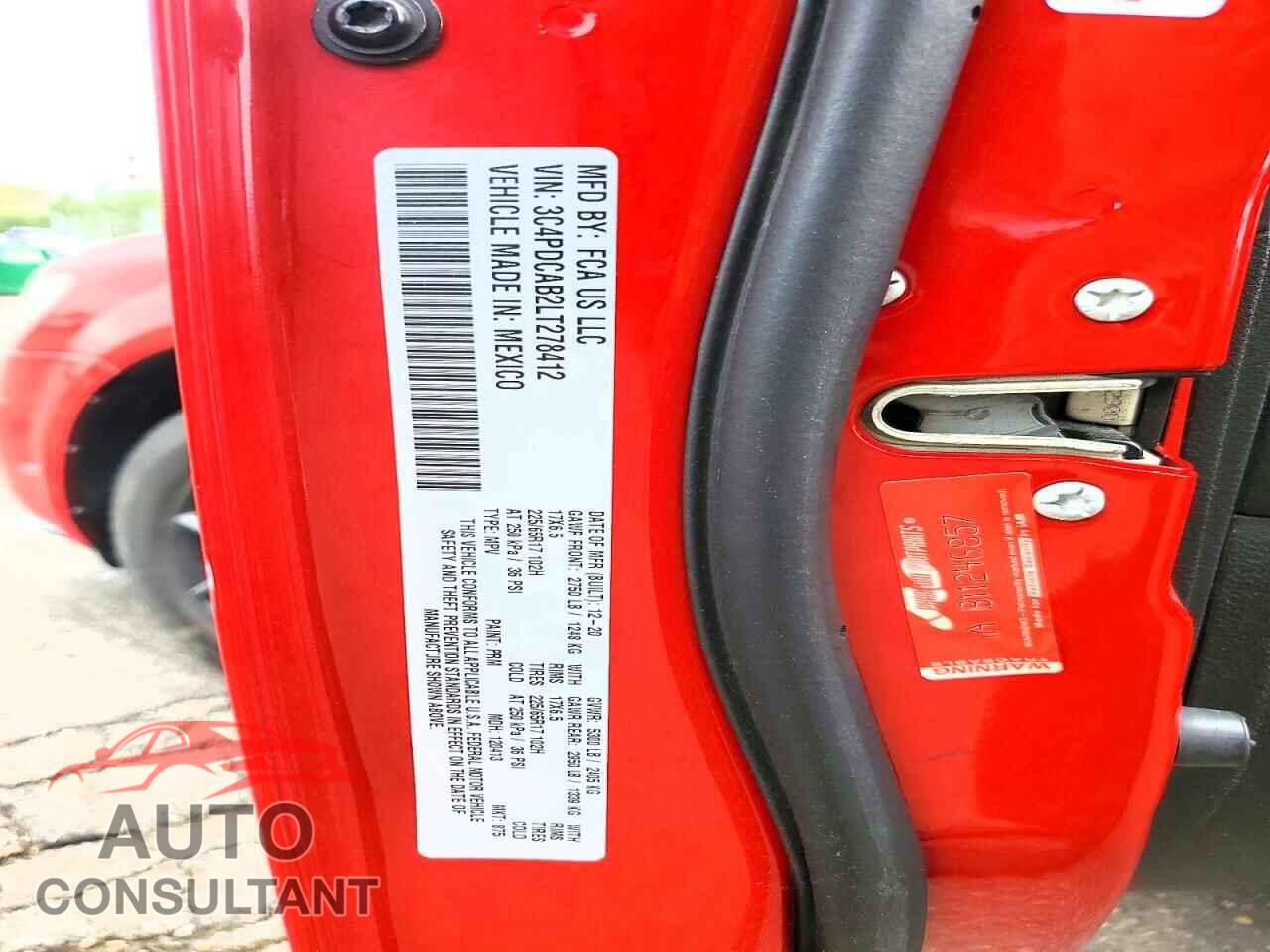 DODGE JOURNEY 2020 - 3C4PDCAB2LT278412