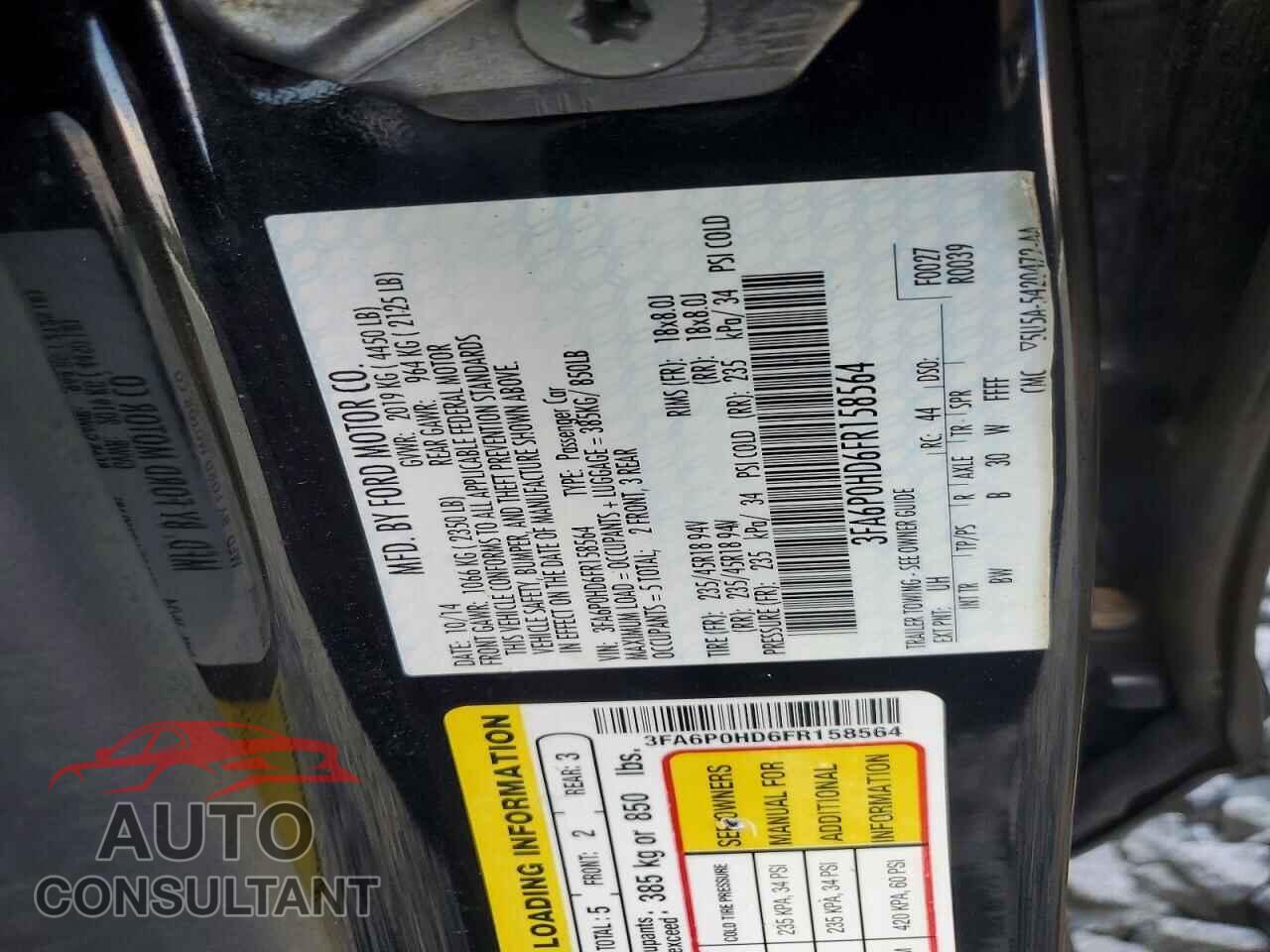 FORD FUSION 2015 - 3FA6P0HD6FR158564