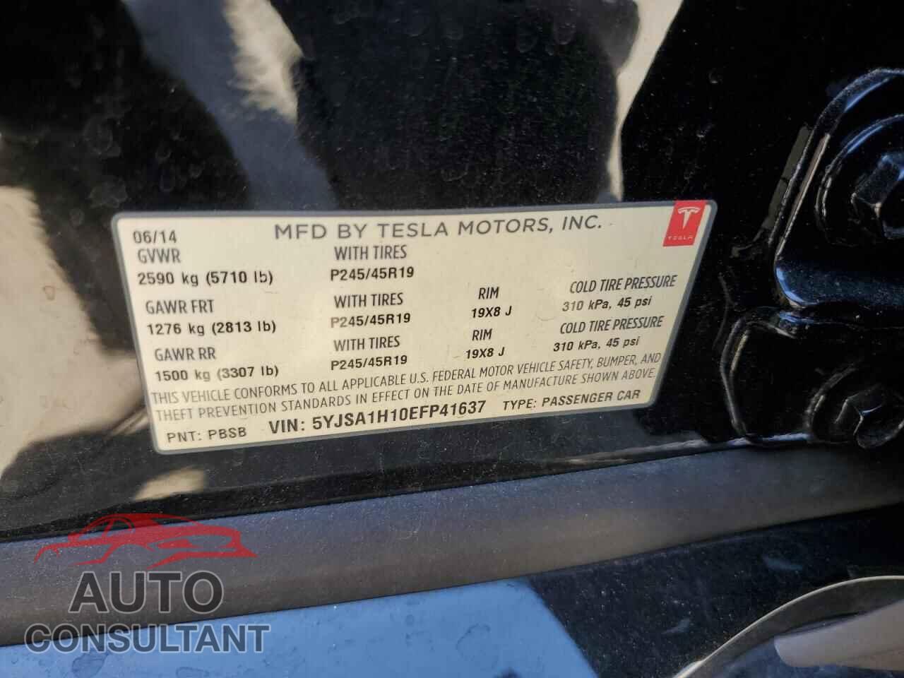 TESLA MODEL S 2014 - 5YJSA1H10EFP41637