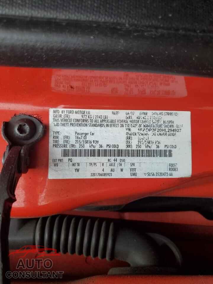 FORD FOCUS 2017 - 1FADP3F20HL294927