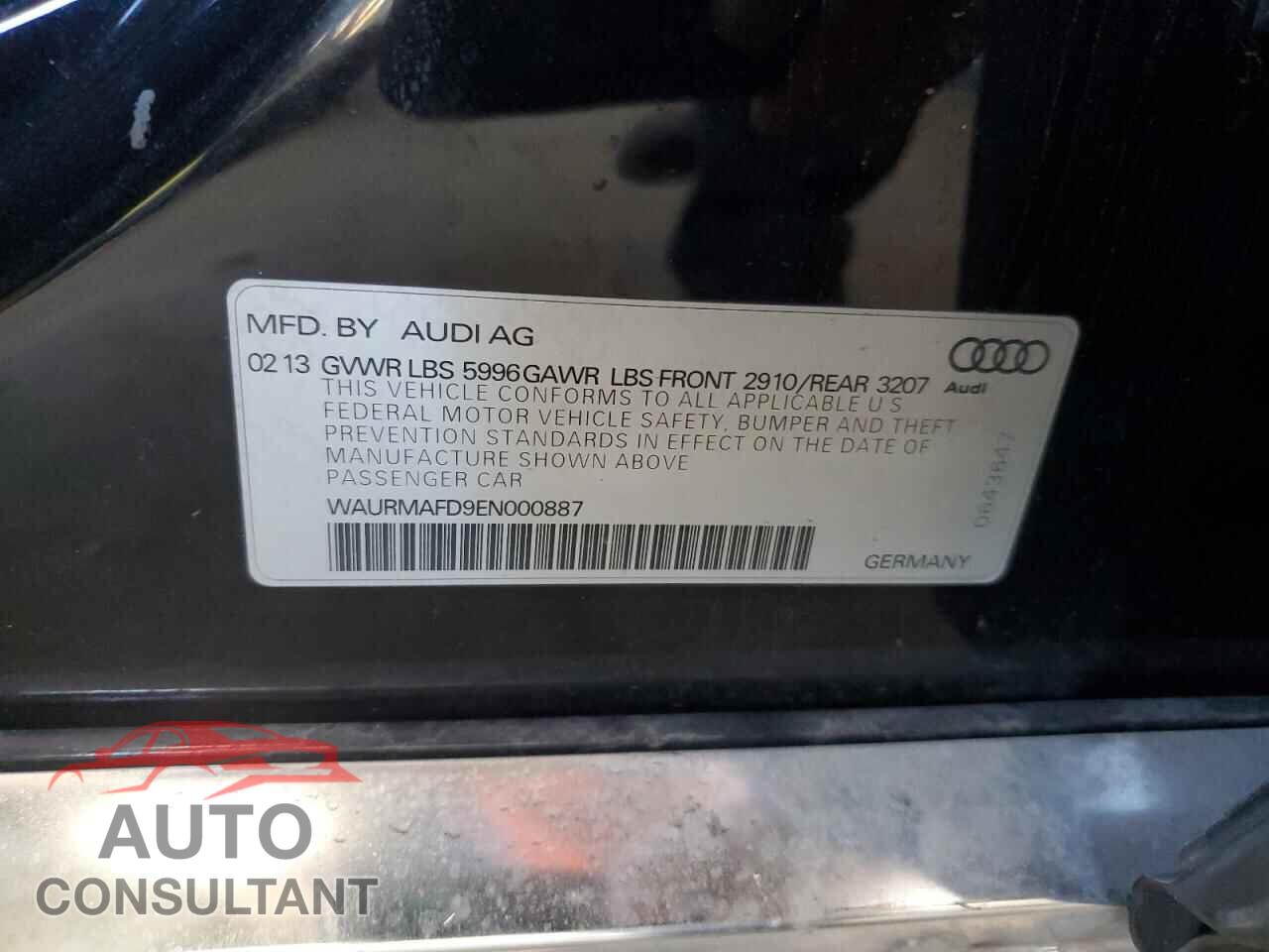 AUDI A8 2014 - WAURMAFD9EN000887