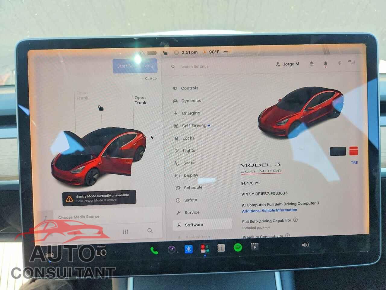 TESLA MODEL 3 2018 - 5YJ3E1EB7JF083833