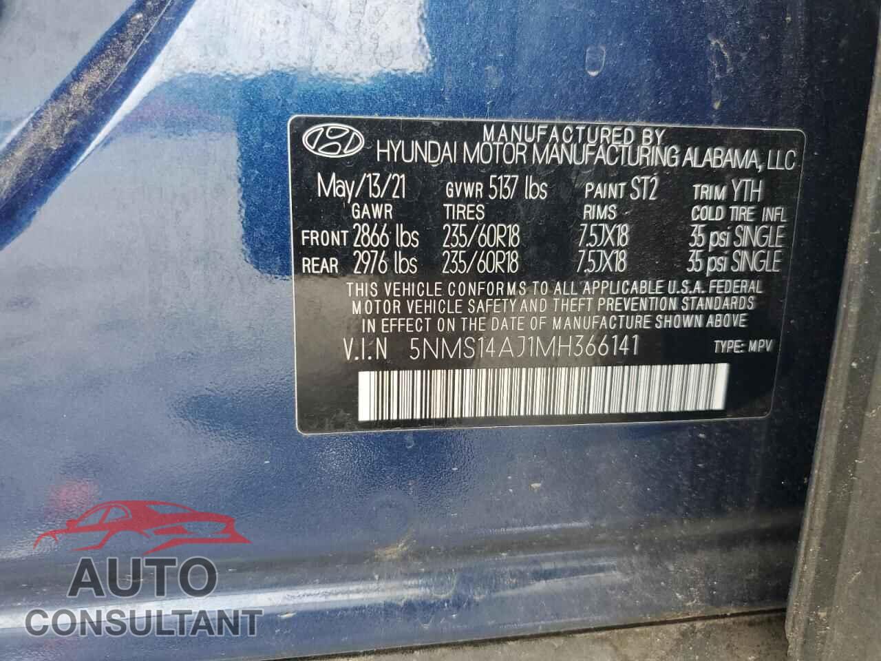 HYUNDAI SANTA FE 2021 - 5NMS14AJ1MH366141