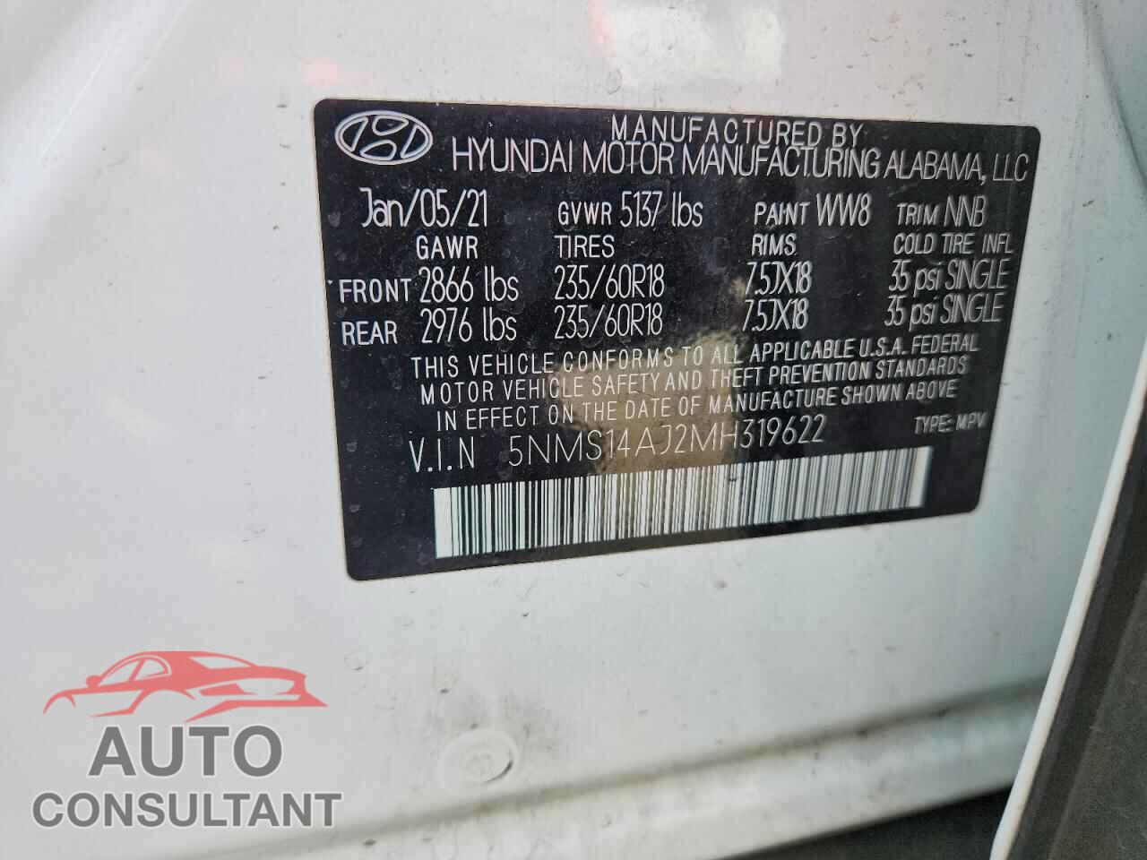 HYUNDAI SANTA FE 2021 - 5NMS14AJ2MH319622