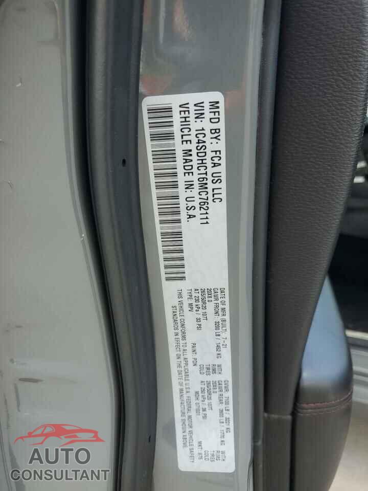 DODGE DURANGO 2021 - 1C4SDHCT6MC762111