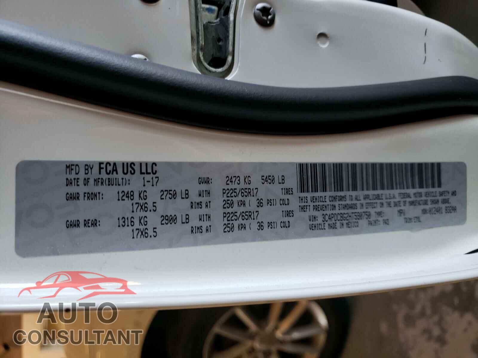 DODGE JOURNEY 2017 - 3C4PDCBG2HT590750