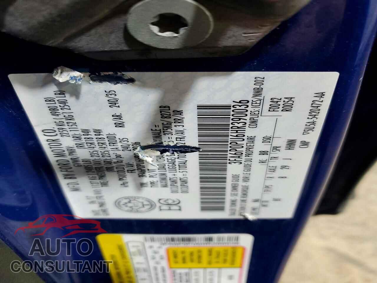 FORD ALL Models 2017 - 3FA6P0PU6HR390036