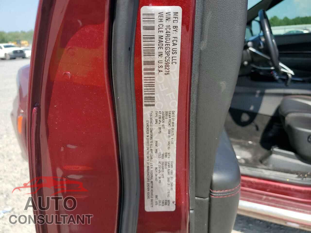 DODGE DURANGO 2023 - 1C4RDJEG3PC598276