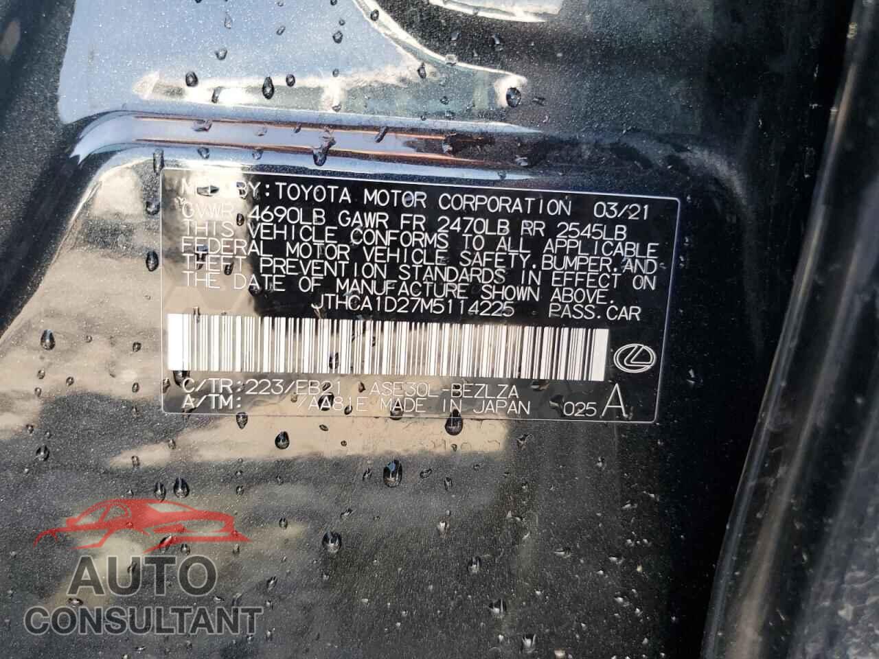 LEXUS IS 2021 - JTHCA1D27M5114225