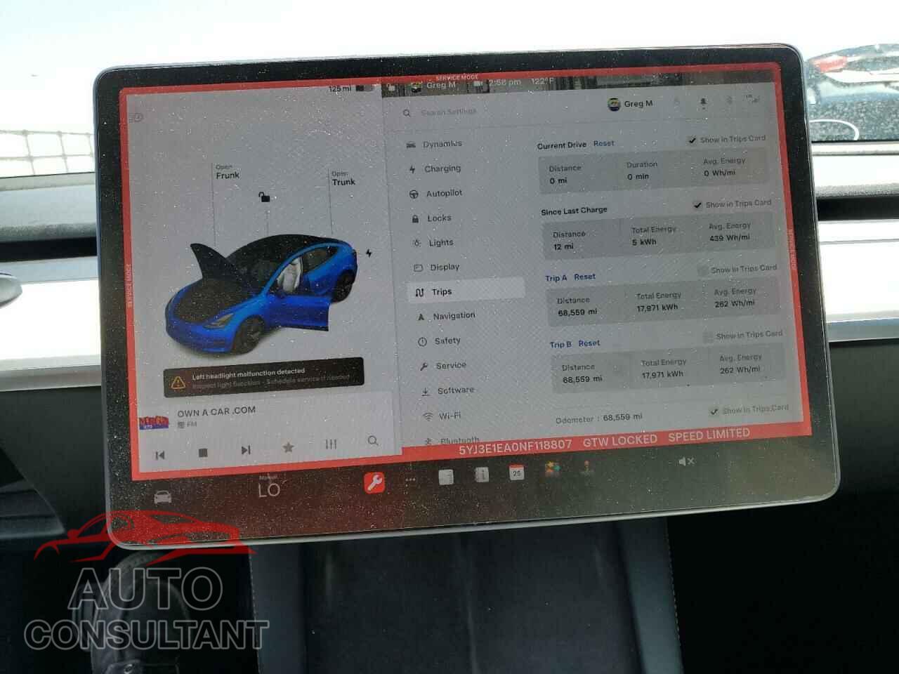 TESLA MODEL 3 2022 - 5YJ3E1EA0NF118807