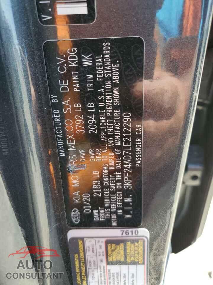 KIA FORTE 2020 - 3KPF24AD7LE212290