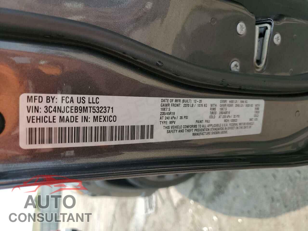 JEEP COMPASS 2021 - 3C4NJCEB9MT532371