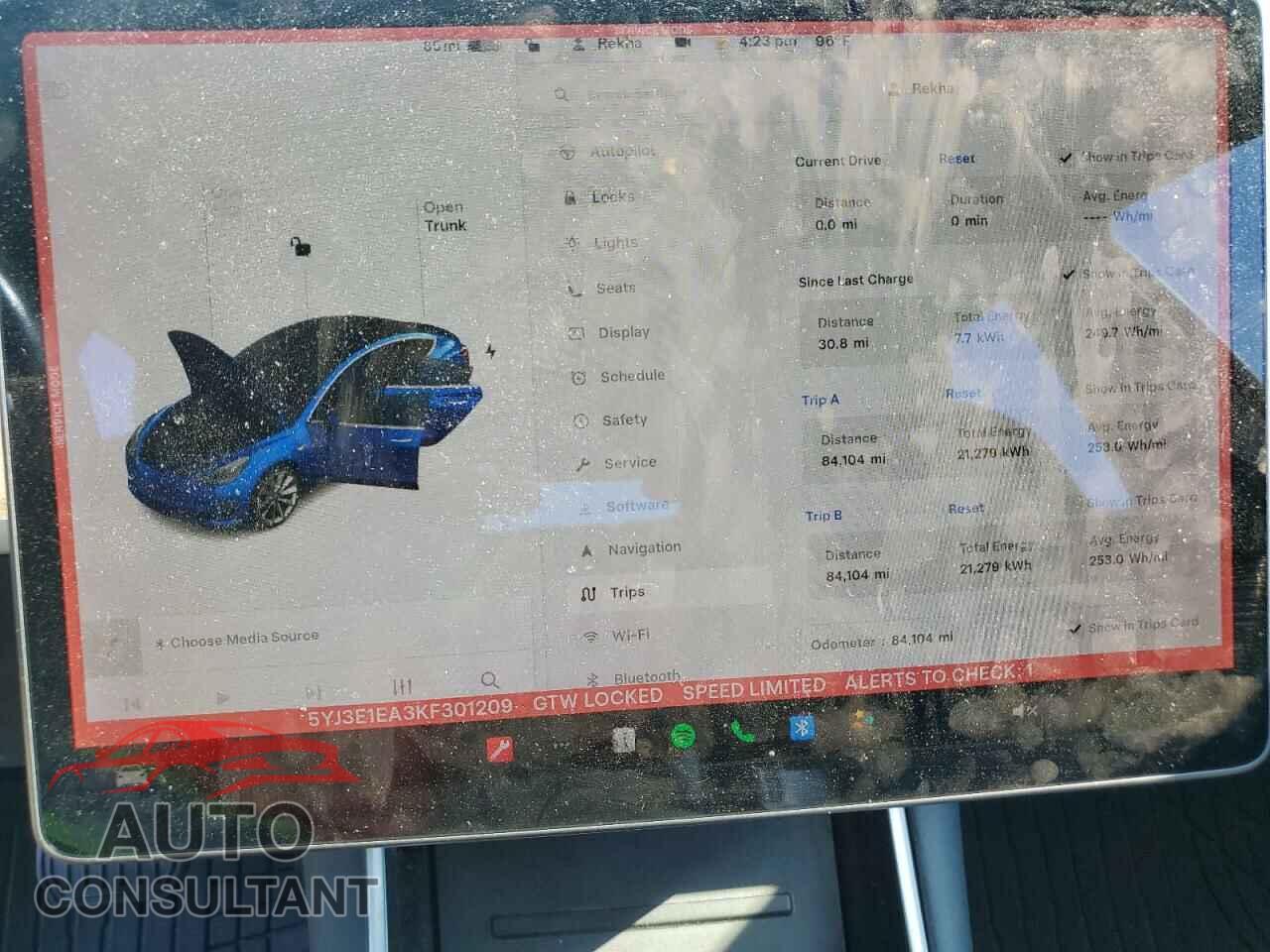TESLA MODEL 3 2019 - 5YJ3E1EA3KF301209