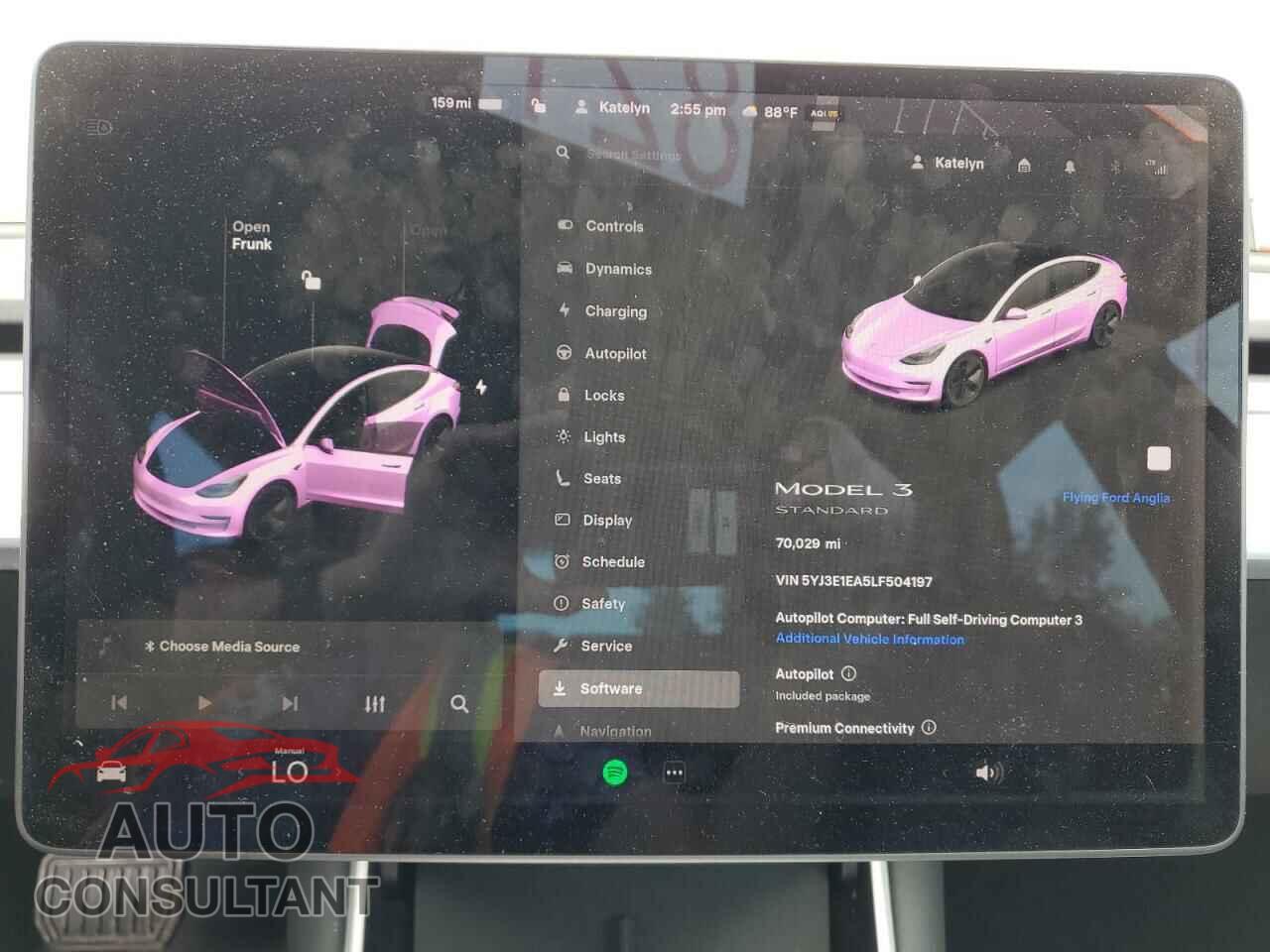 TESLA MODEL 3 2020 - 5YJ3E1EA5LF504197