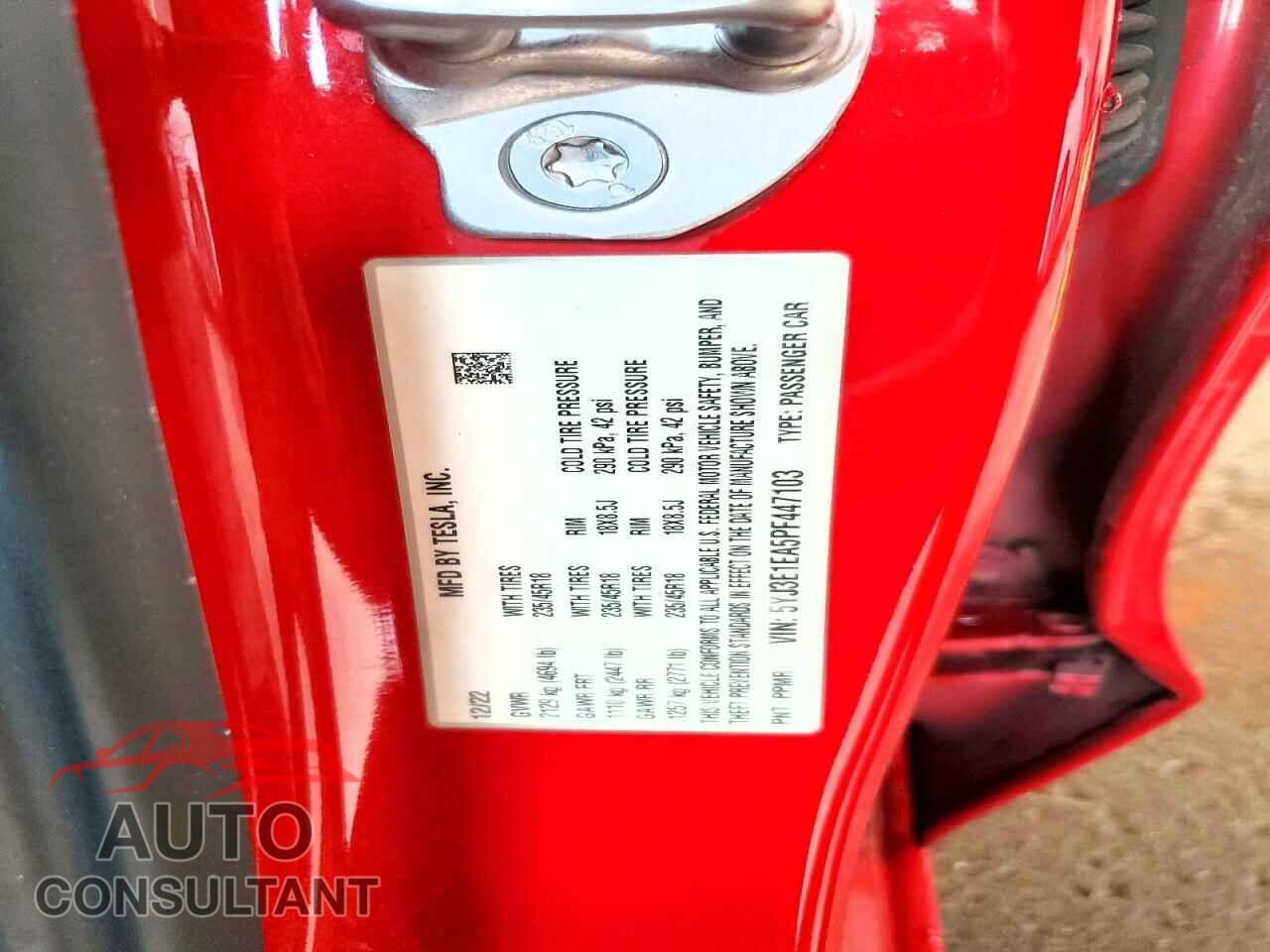 TESLA MODEL 3 2023 - 5YJ3E1EA5PF447103