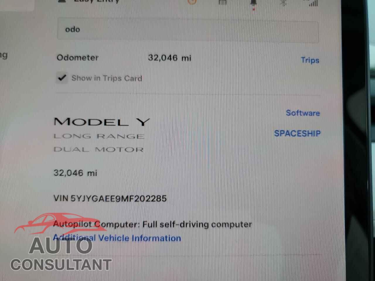 TESLA MODEL Y 2021 - 5YJYGAEE9MF202285
