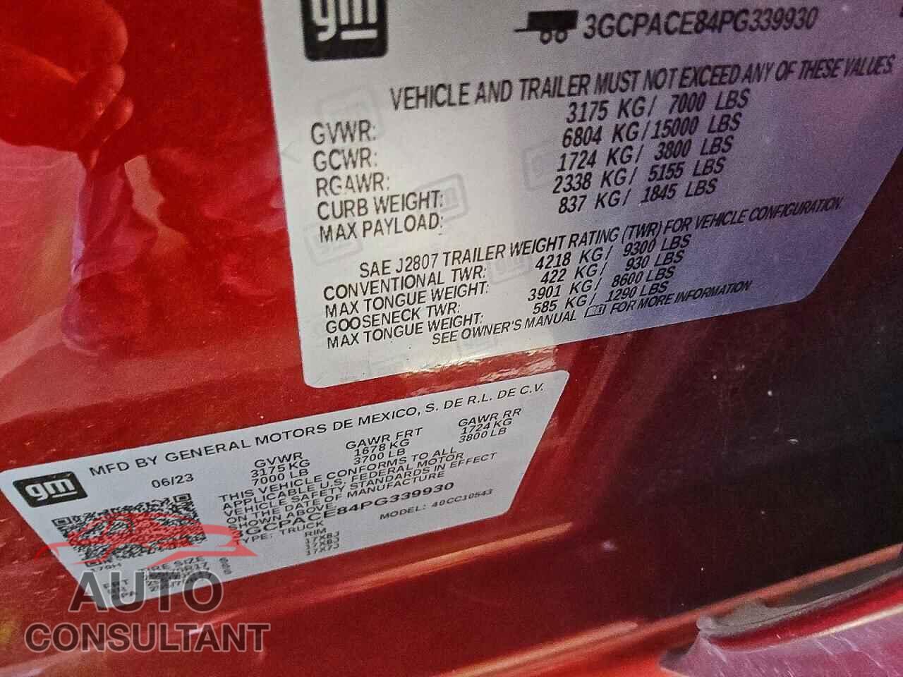 CHEVROLET SILVERADO 2023 - 3GCPACE84PG339930