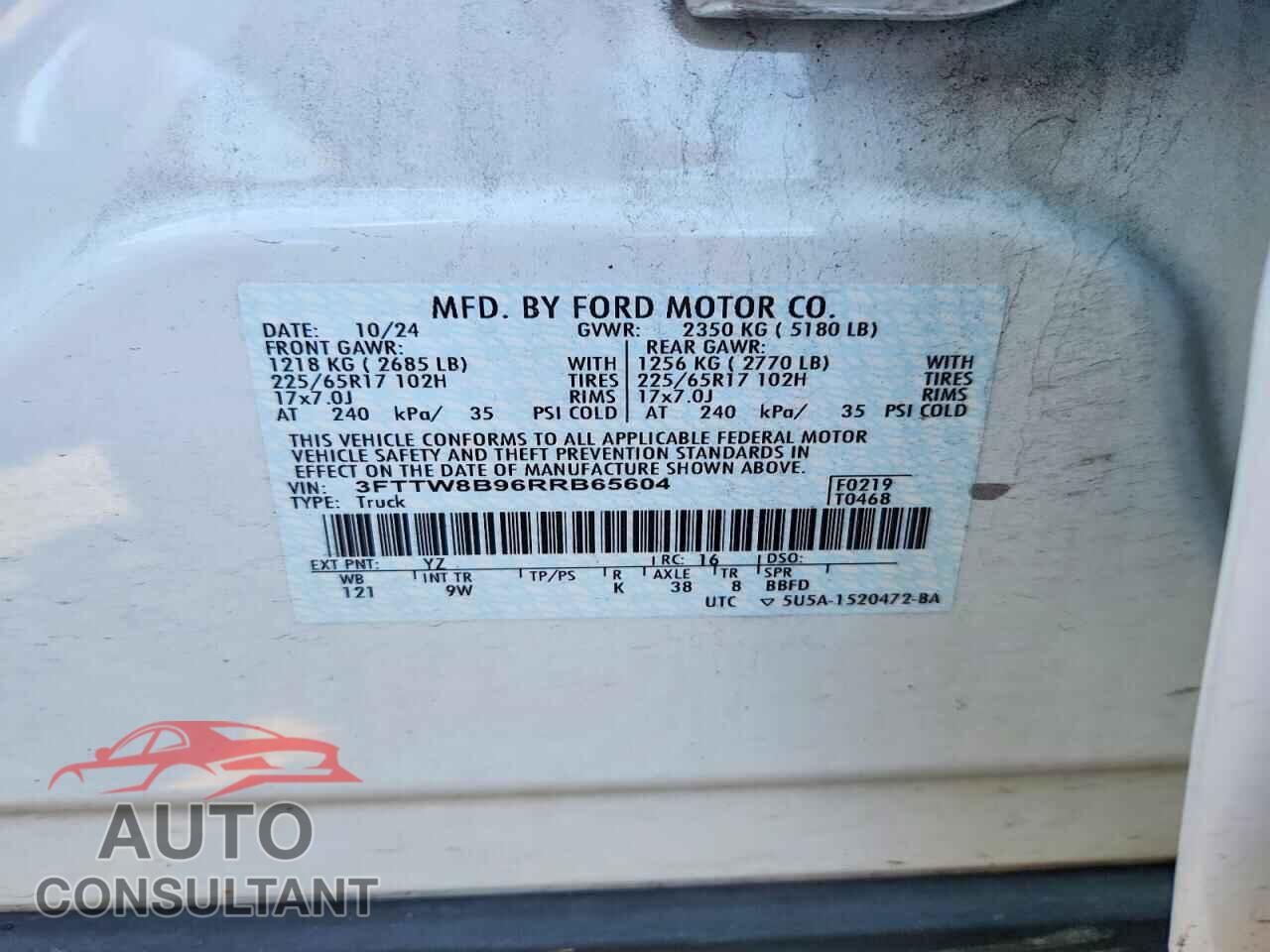 FORD MAVERICK 2024 - 3FTTW8B96RRB65604