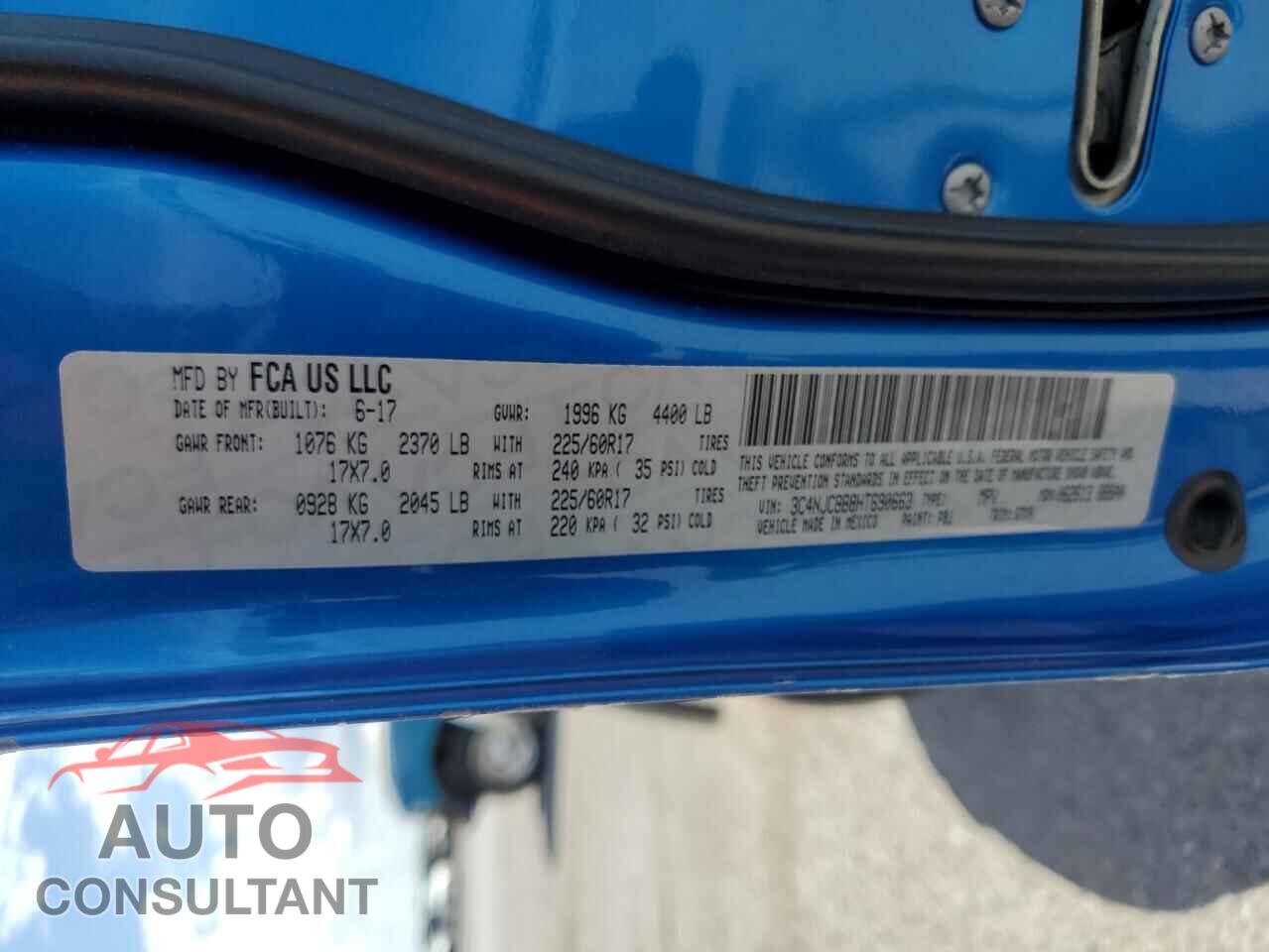 JEEP COMPASS 2017 - 3C4NJCBB8HT690663