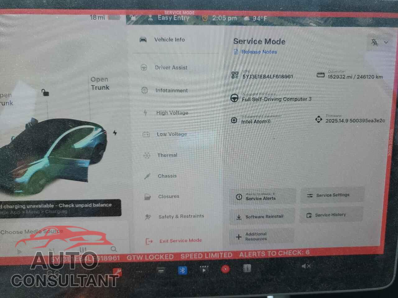 TESLA MODEL 3 2020 - 5YJ3E1EB4LF618961